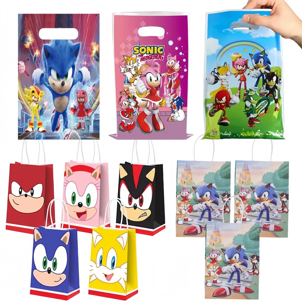 

Soniccs Party Gift Bags Kids Favors Anime Candy Bag Goodie Gift Bags for Kids Birthday Party Decorations Baby Shower Supplies