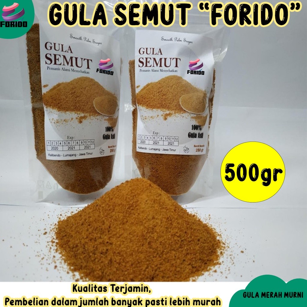 

Brown Sugar Premium 500gr Gula Semut Premium 100% Alami Forido Agro Gula Merah Premium Gula Aren