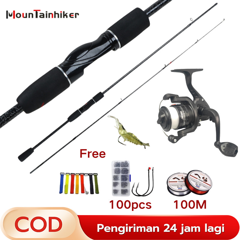 joran pancing 1.65m-2.4m 2 bagian pancing reel 200 joran spining reel pancing/Karbon Joran Pancing C
