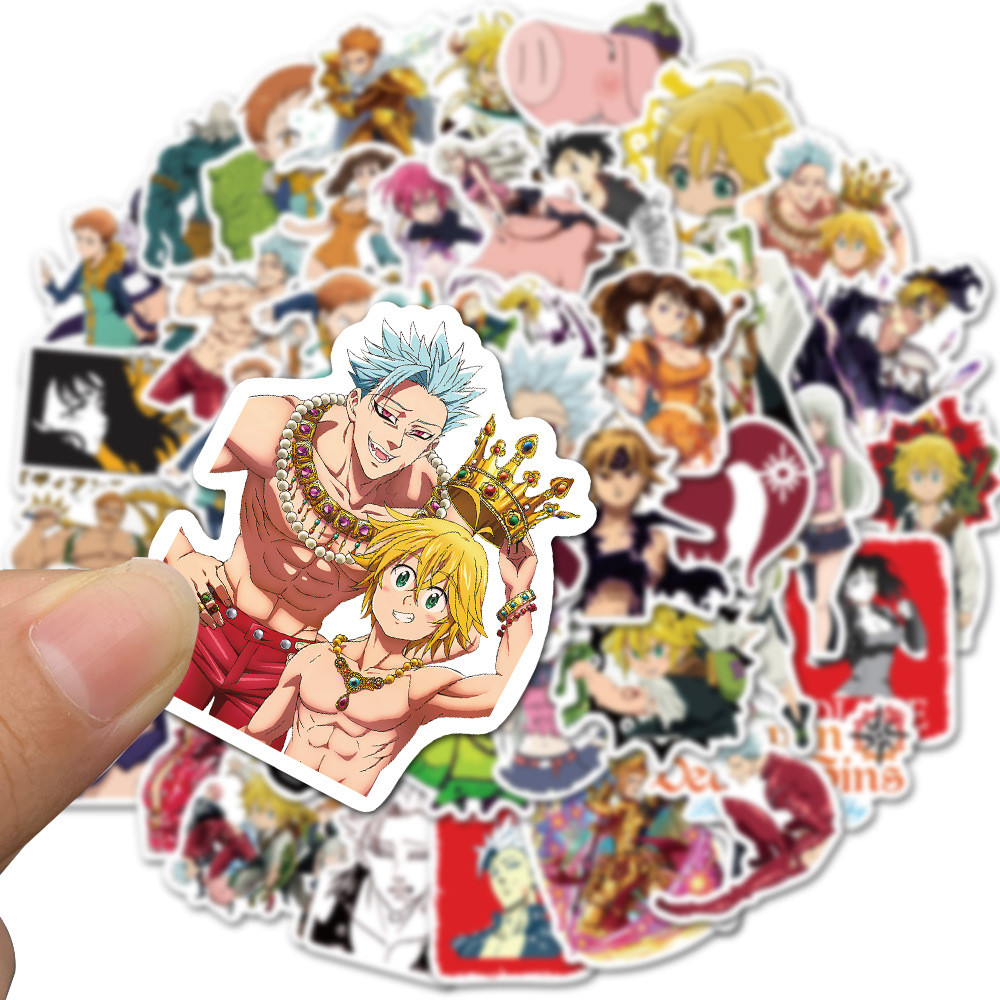 

50PCS Japanese Anime Seven Deadly Sins Graffiti Stickers Luggage Laptop Skateboard Waterproof Decorative Stickers