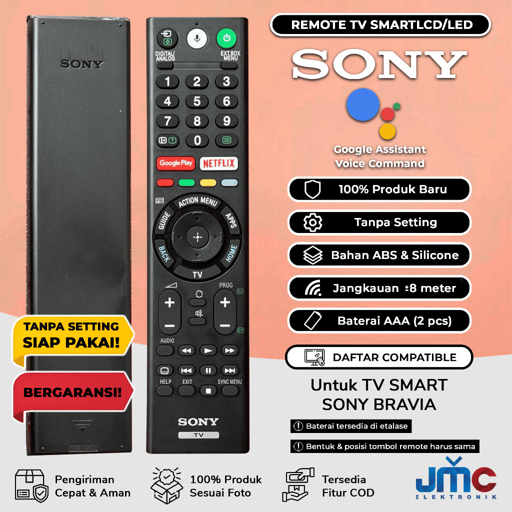 Voice Remote Control RMP-310P For Sony TV KD-49X8000G KD-49X8500G KD-65X8000G KD-75X8000G KD-55X8500