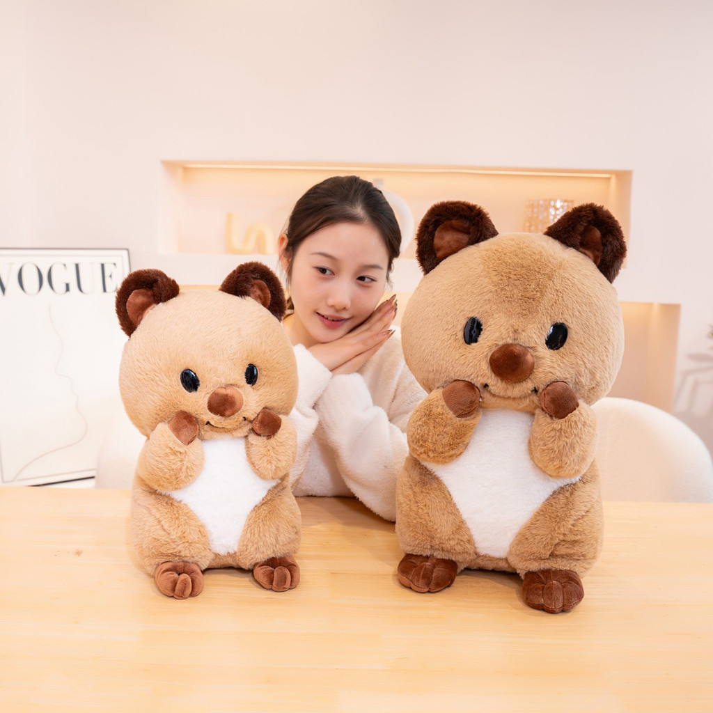 Brown Standing Quokka Doll Soft Kind of Kangaroo Plush Toy Stuffed Zoo Forest Wild Animal Comforting