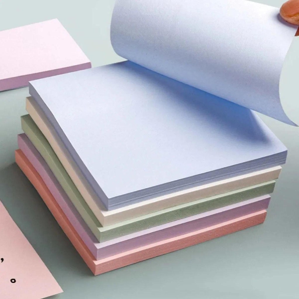 

100 Sheets Full Stick Color Sticky Notes Pads Ins Style Memo Notepad Stationery for School Office Message Stickers Posted It
