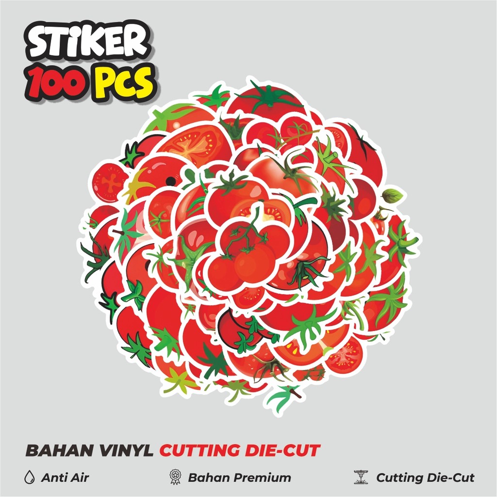 

Terbaru! 50 pcs Stiker Tomato Series [Seri Tomat] Dekorasi Lucu Kreatif untuk Notebook, Skateboard, HP