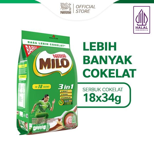 

MILO 3in1 ACTIV-GO Susu Coklat Pouch 18x34g - NEB4M40
