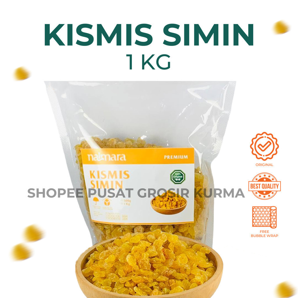 

Kismis Mutiara Golden Simin Manis Premium Organik Oleh-oleh Haji 1Kg