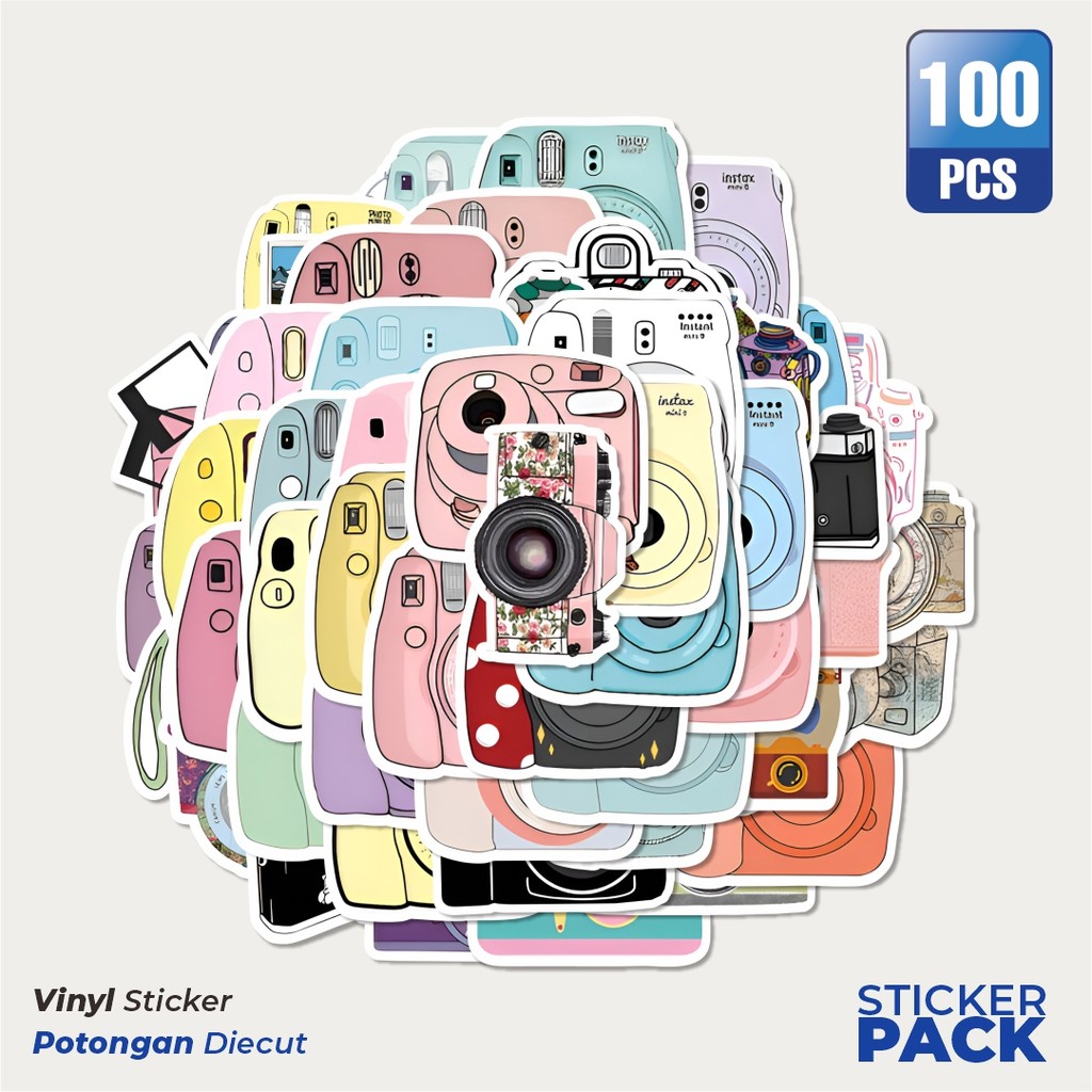 

Super Hemat! 100 PCS Stiker Cute Camera Vector [Kamera Polaroid] Waterproof Aesthetic- Untuk Laptop, Motor, dan Helm - Paper Stationery Pack