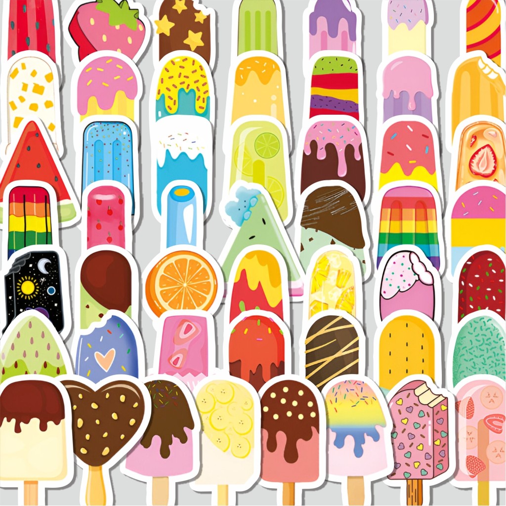 

Stiker Cutting Pack Stiker Cute Ice Cream Series Isi 100Pcs Series Aesthetic Lucu Keren Untuk Koper Bahan Vynil