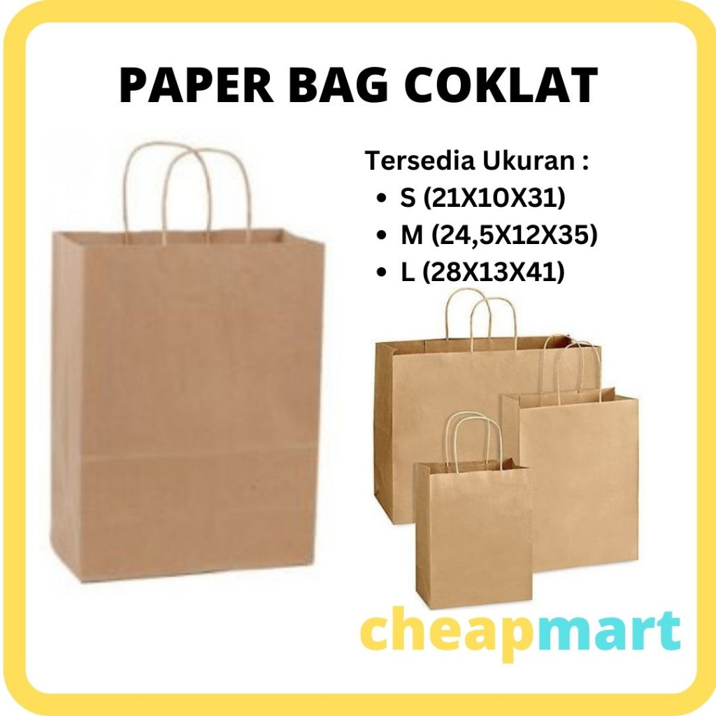 

[Min-3] [1-LBR] PAPER BAG COKLAT TAS KERTAS TAS SOUVENIR TAS KADO MURAH