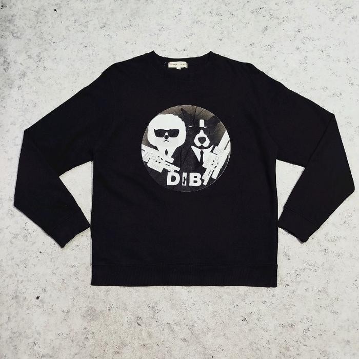 sweater pria hitam CAMPAIGN BEYOND CLOSET big logo velvet sweater casual pria murah bagus
