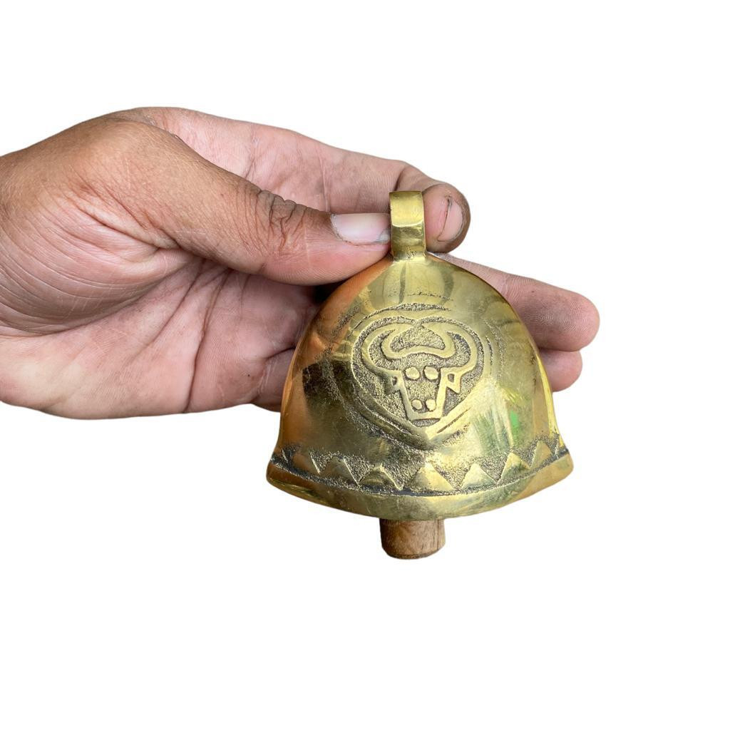 Kluntungan Kalung Sapi KECIL Bahan Kuningan Asli Tebal Anti Karat - Klintingan Klontong Lonceng Kalu