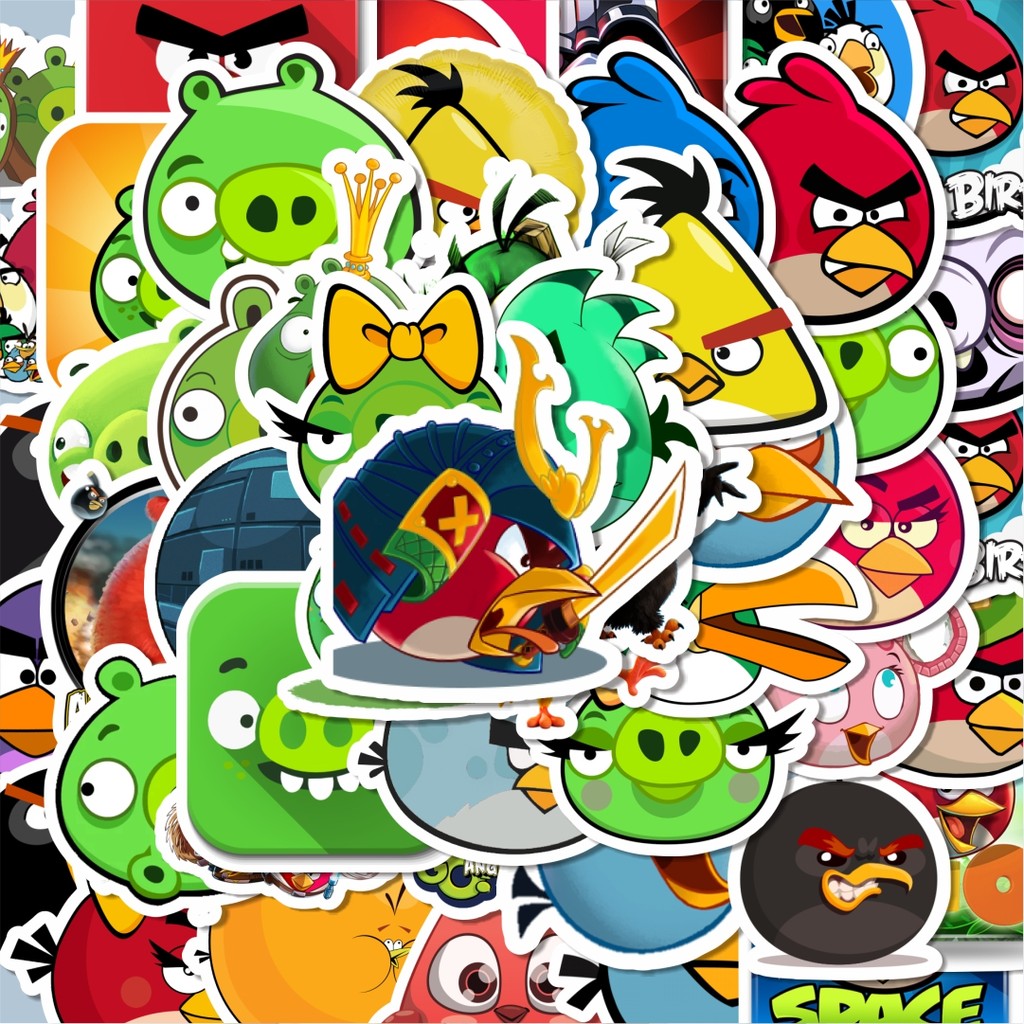 

100PCS Lucu Stiker Game Series Angry Birds Mobile Character Mix 3 Stiker Aesthetic Stiker Anti Air Stikers Berperekat Waterproof sticker decal buat Motor Helm Buku Journal Koper Casing HP Laptop Botol Minum Hadiah anak