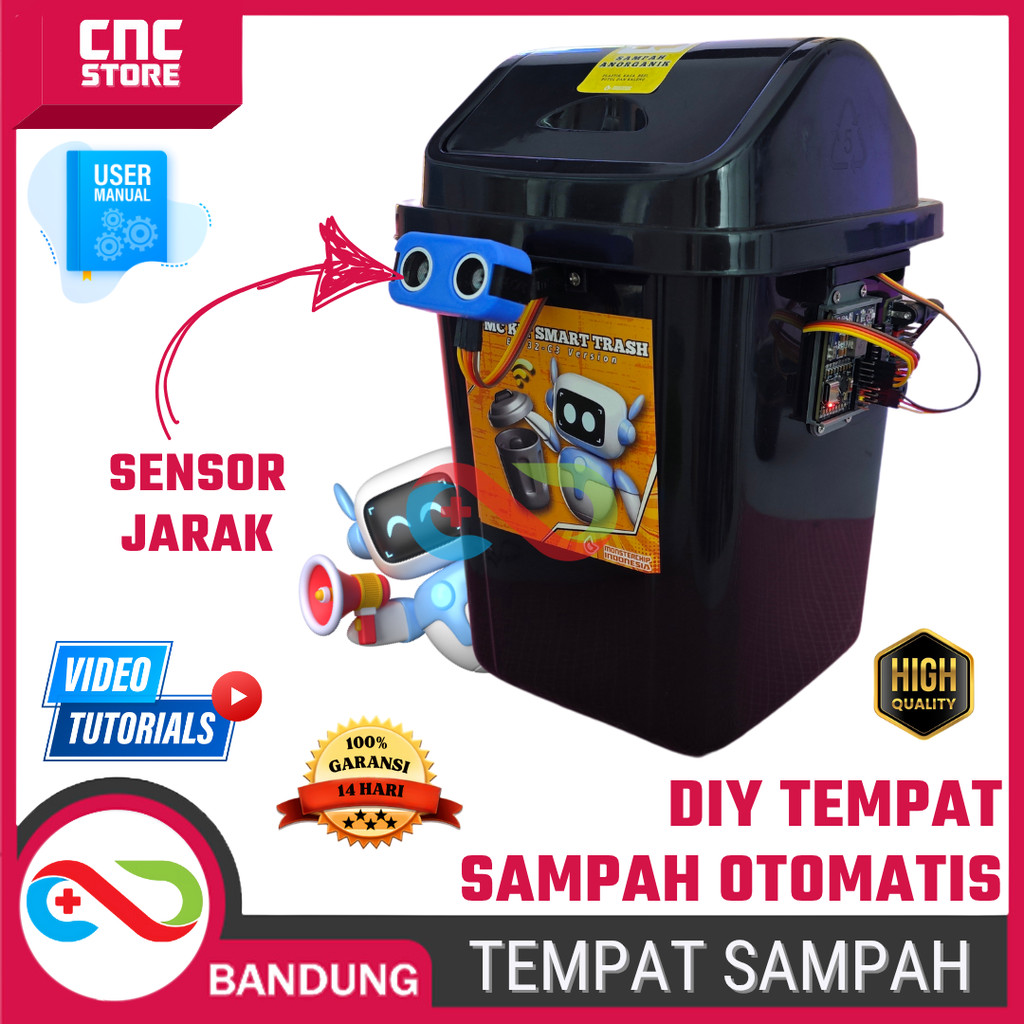DIY Tempat Sampah Otomatis dengan ESP32, Sensor Ultrasonik HC-SR04 dan Servo – Sistem Otomatisasi Ce