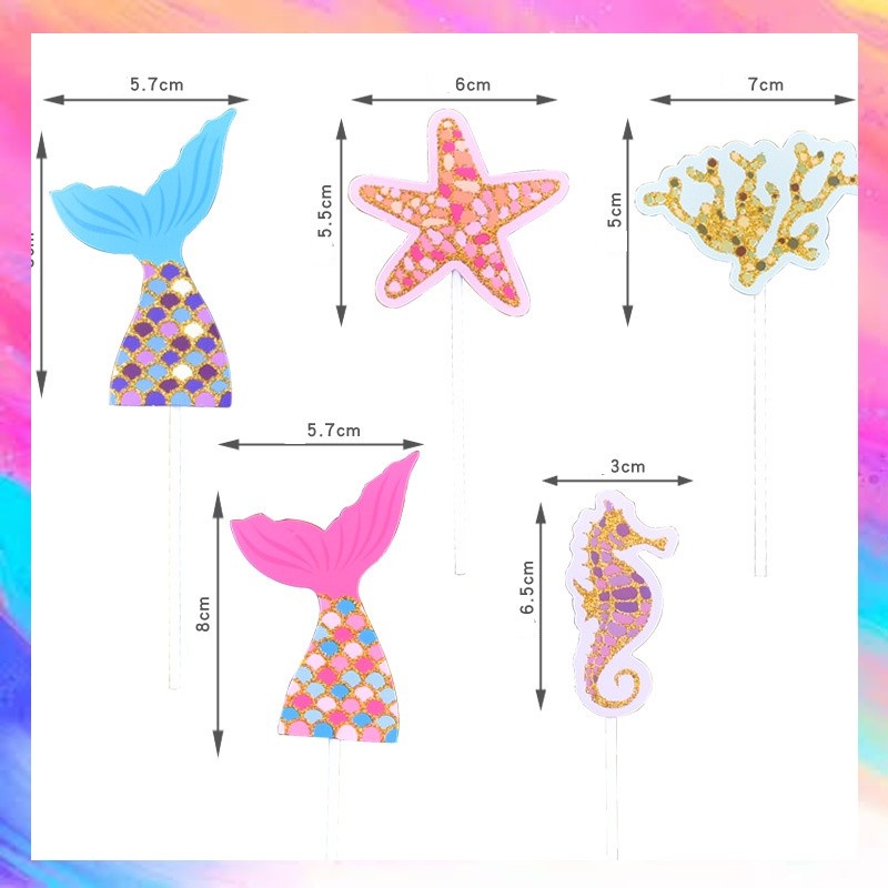 

Topper Ulang Tahun Mermaid / Hiasan Kue Mermaid Laut / Tail Sea Set Mermaid Cute - GF0633