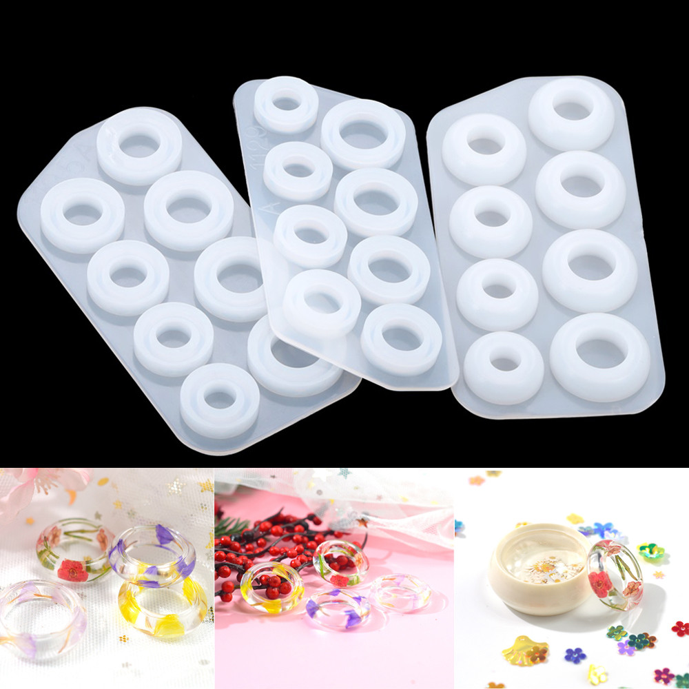

Mixed Size Rings Epoxy Resin Molds UV Silicone Casting Crafts Mould Rings Pendants For DIY Jewelry Making Findings Supplies