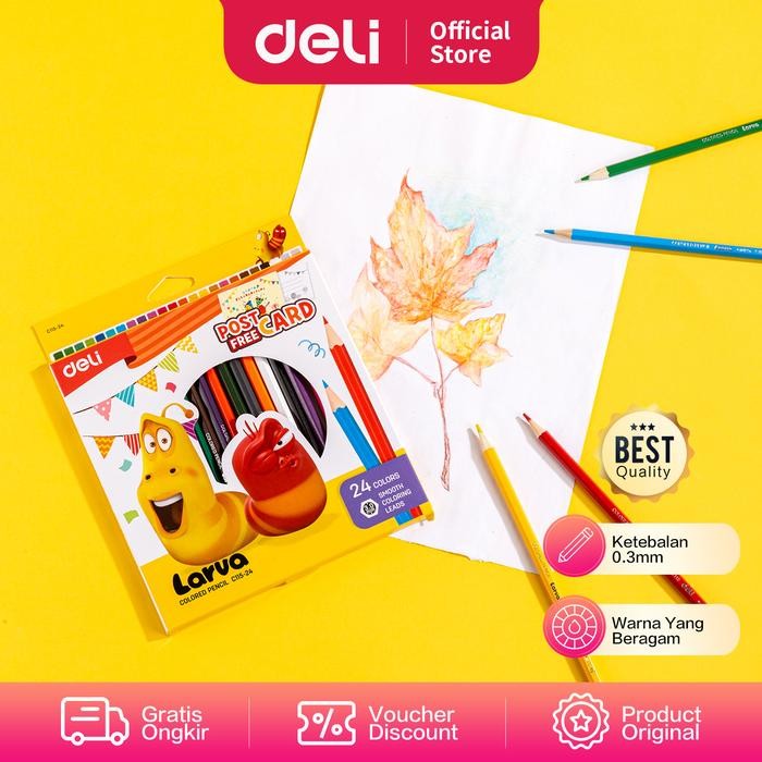 

Deli Larva School Color Pencil / Pensil Warna 12/24C Hasil Tebal EC115 - 24 pcs