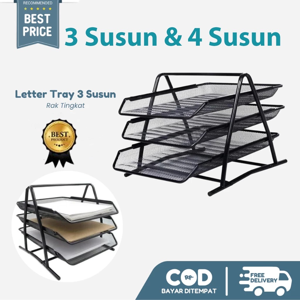 

Rak Kertas Dokumen Surat 3 Susun & 4 Susun - Paper Document Letter Tray 3 Tier & 4 Tier new