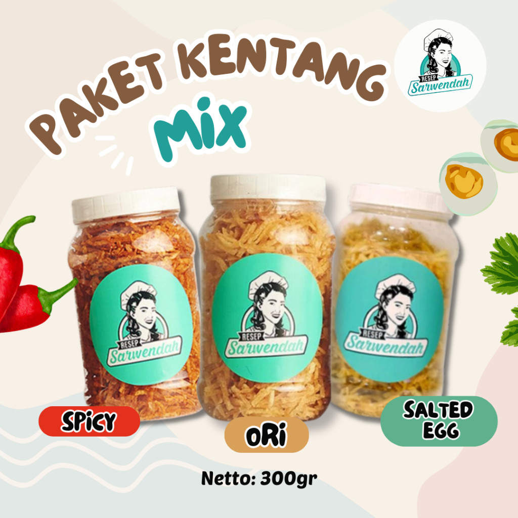 

Resep Sarwendah - Paket Kentang Mix/ Kentang Mustofa/Original Spicy Salted Egg