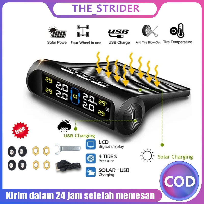 Tire Pressure Monitoring System / TPMS Monitor Tekanan Angin Ban Mobil Alarm Pengukur Tekanan Ban