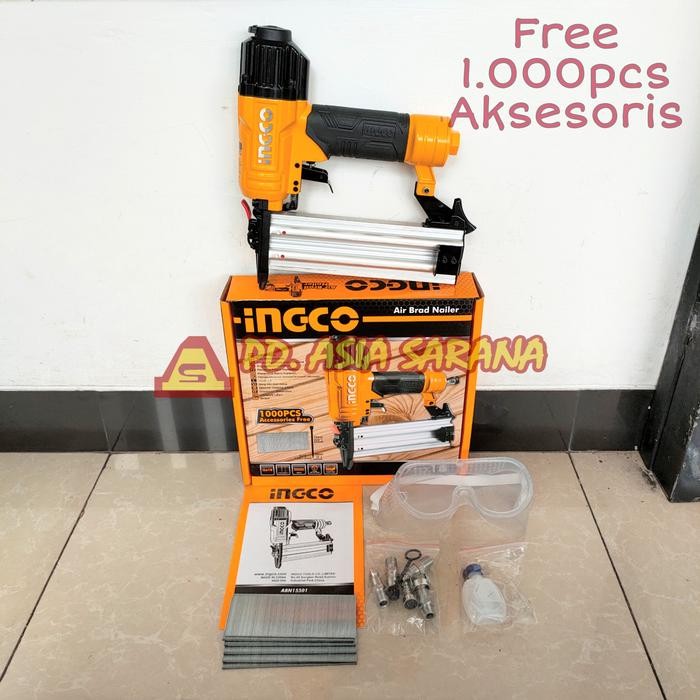 

Air Brad Nailer 15-50mm INGCO ABN15501 Paku Tembak Angin Staples GA18