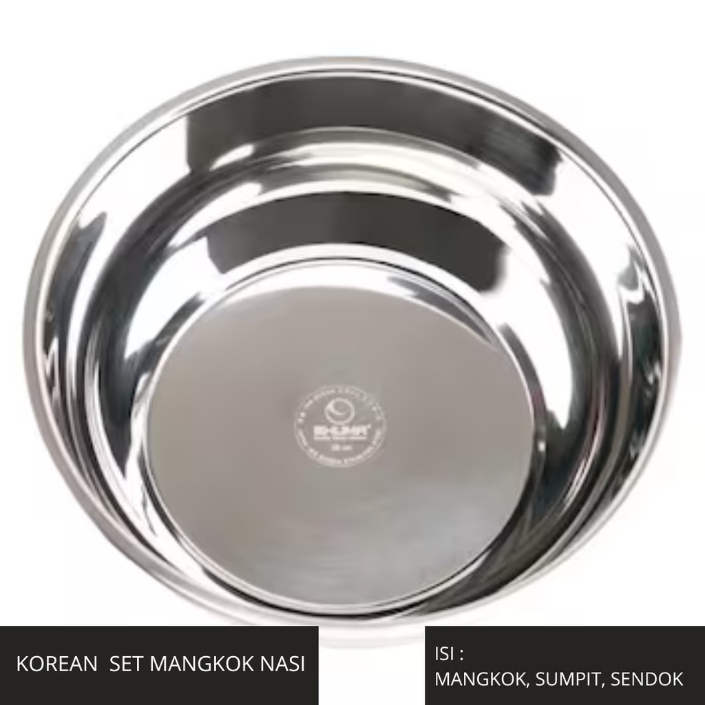 Korea Set Mangkok Nasi TANPA TUTUP , Sendok dan Sumpit Korea / Korean Set Murah