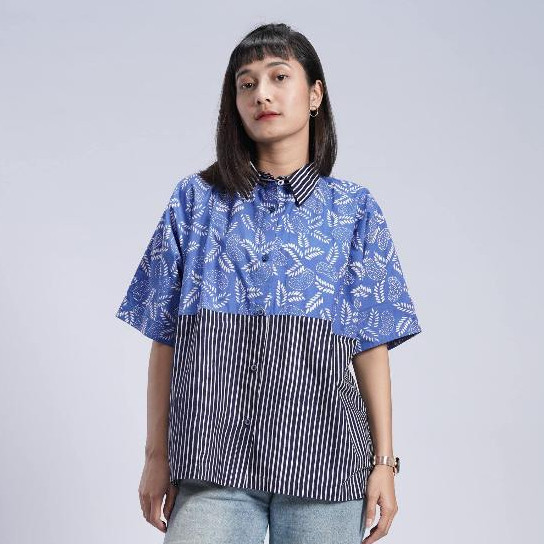 __ Batik ENOM - Blouse Batik Modern Wanita - Patchwork Series: Gandes Blouse - Sale __