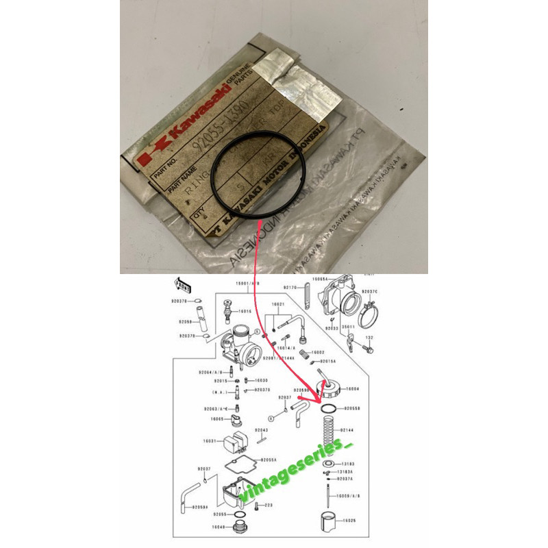 92055-1390 karet oring karburator ninja r ss rr oring per karbu ninja rr / ss / r