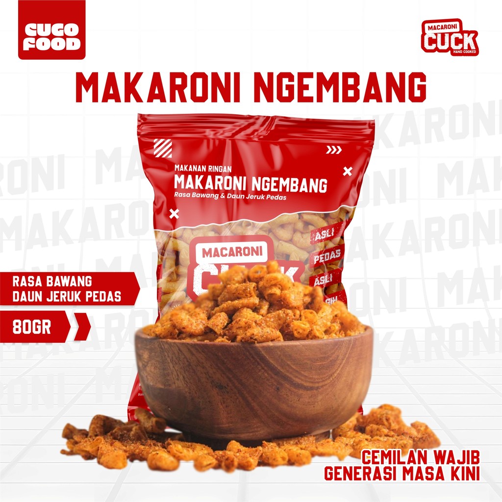 

Makaroni Ngembang Pedas Daun Jeruk CUCK Kemasan Reguler 60 Gram