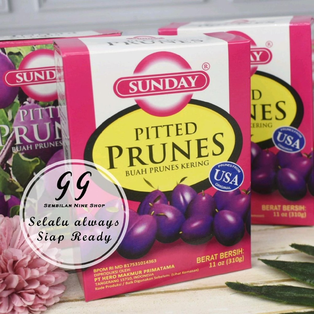 

SUNDAY Pitted PRUNES 11 Oz 310 Gram Dried Prune Buah Plum Kering Manisan