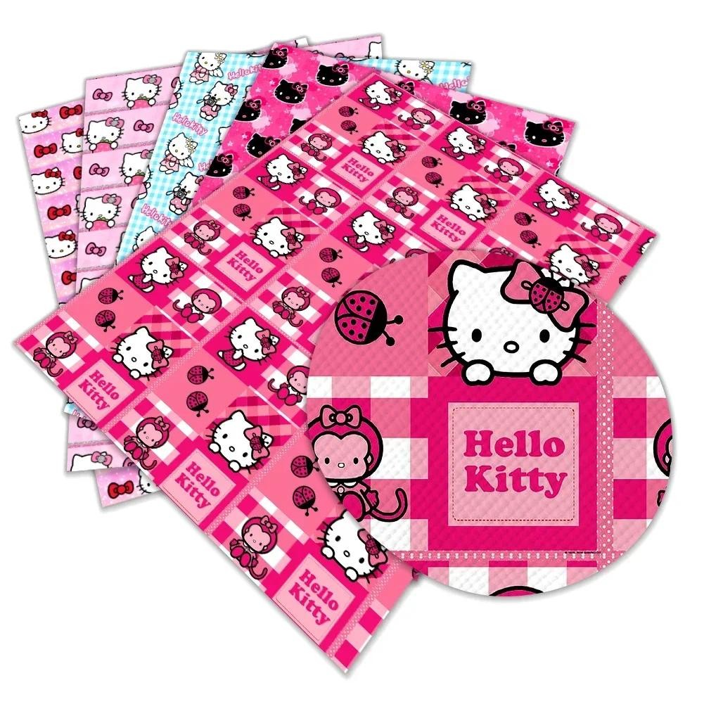 

Sanrio Hello Kitty Kawaii Japan Cartoon Printed Faux Leather Sheets Vinyl Sheets DIY Earring Hair Bow Crafts Leather 12*8