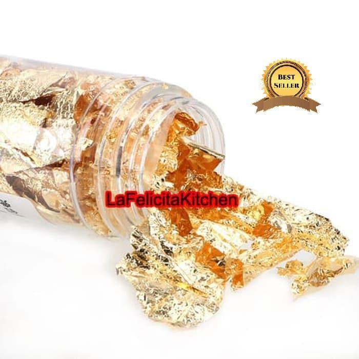 

JUMBO EDIBLE GOLD SHEET LEAF PAPER KERTAS BOTOL KUE FOOD FONDANT CAKE Baking