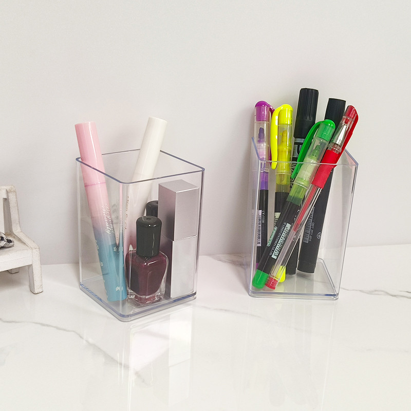 

Transparent pen holder stationery storage desktop pen holder pencil pen eraser storage box