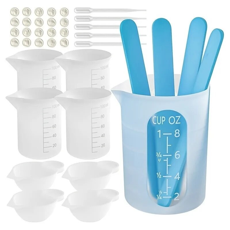 

Silicone Resin Measuring Cup Kit DIY Tools Set Trendy Accessories Hand Craft Diy Slime Measuring Cup
