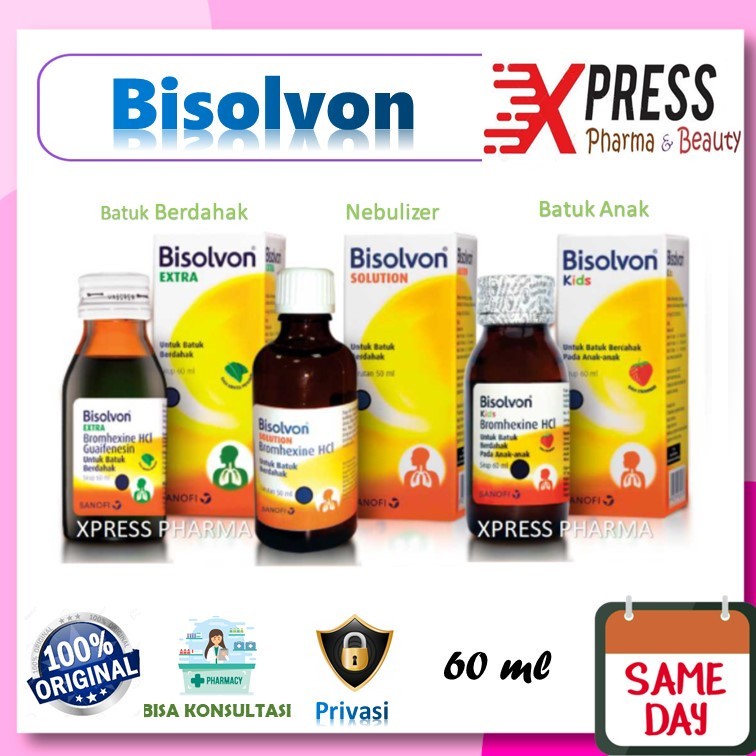 XPRESS Bisolvon Extra / Bisolvon Solution Nebulizer larutan / Bisolvon Kids Sirup Nebul