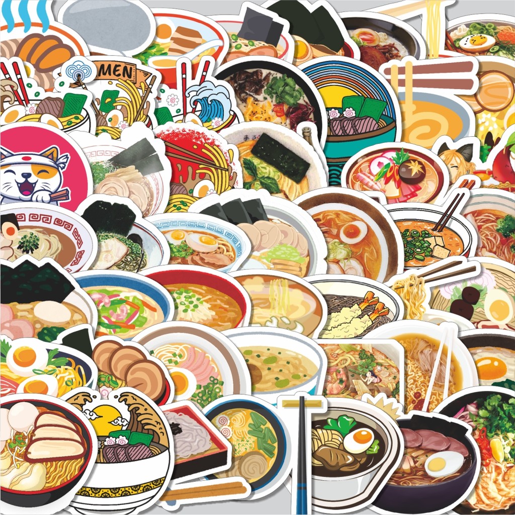 

Stiker Cutting Pack Stiker Makanan Series Japanese Ramen Illustration Isi 100Pcs Series Aesthetic Lucu Keren Untuk Koper Bahan Vynil