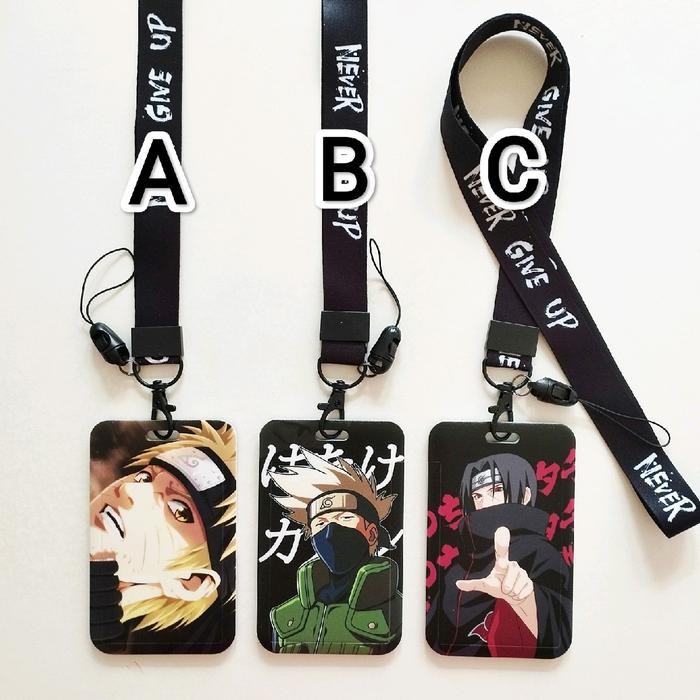 

BEST~[Terlaris] AKKY02 Naruto Anime ID Card Holder Lanyard 1 Naruto Kakashi Itachi Name Tag Gantungan Kalung Wadah Kartu Nama - A (Naruto)