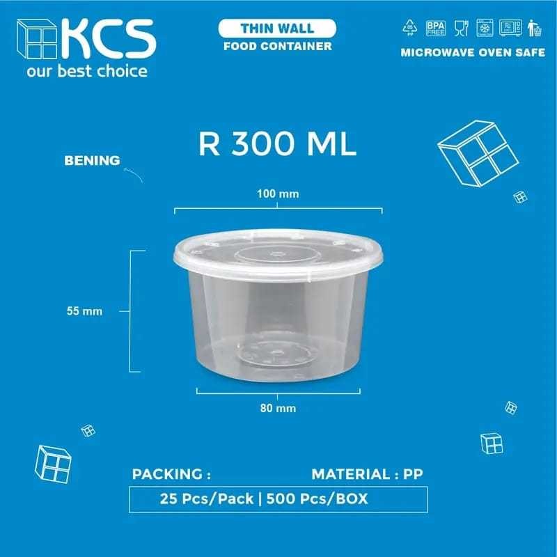 KCS THINWALL ROUND 300 ML (KARTON/500 PCS)