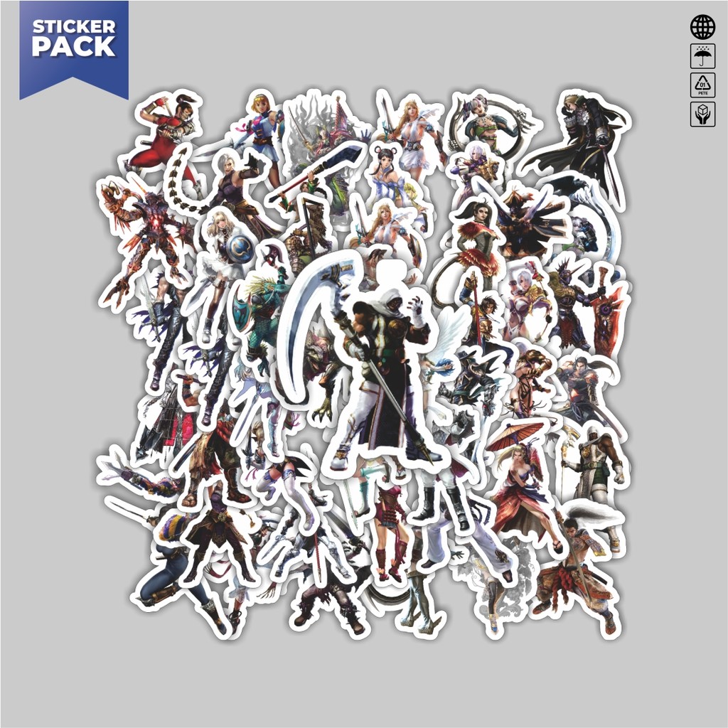 

[100PCS]Stiker Pack Stiker Game Series Soulcalibur Character Mix 1 Aesthetic Vinyl Anti Air Dekorasi Sticker Laptop Buku Journal Koper Helm Casing HP Gitar Helm Skateboard