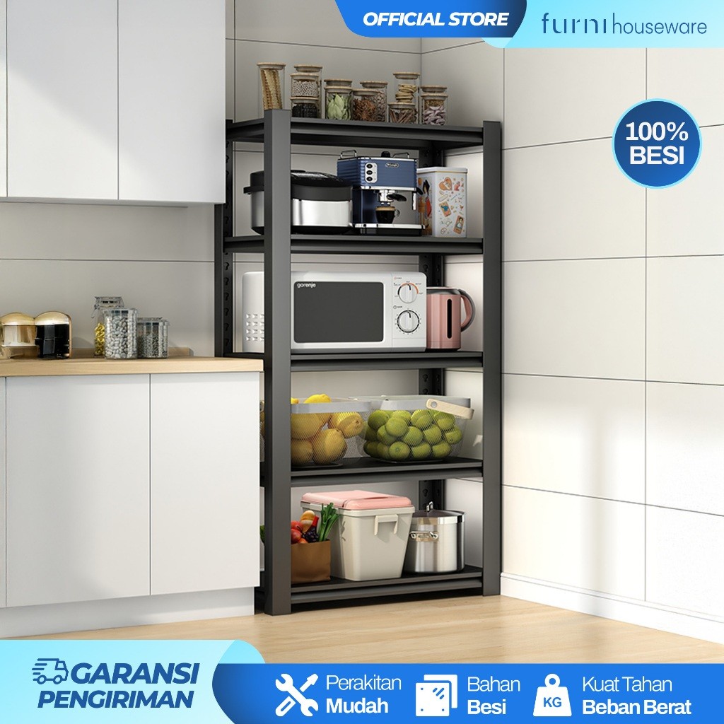 

RAK SUSUN DAPUR BESI SERBAGUNA RAK DAPUR MINIMALIS RAK PENYIMPANAN MICROWAVE RAK KABIN TERBUKA