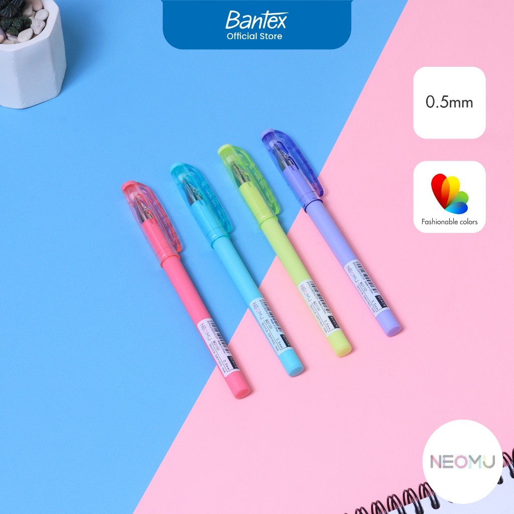 

Bantex Pulpen Gel Pen Tip 0.5 mm Tinta Cepat Kering Grip Matte BG1101