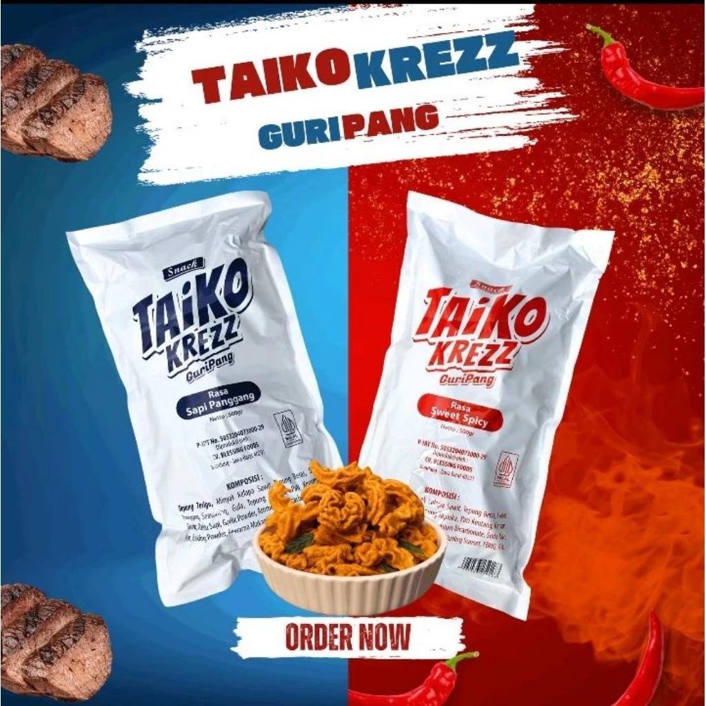 

Lecy.store2 HALAL TAIKO KREZZ GURIPANG 500G KERIPIK GURITA OCTOPUS ROASTED,SNAK SEHAT LEZAT CAMILAN VIRAL "RASA SWEET SPICY"500
