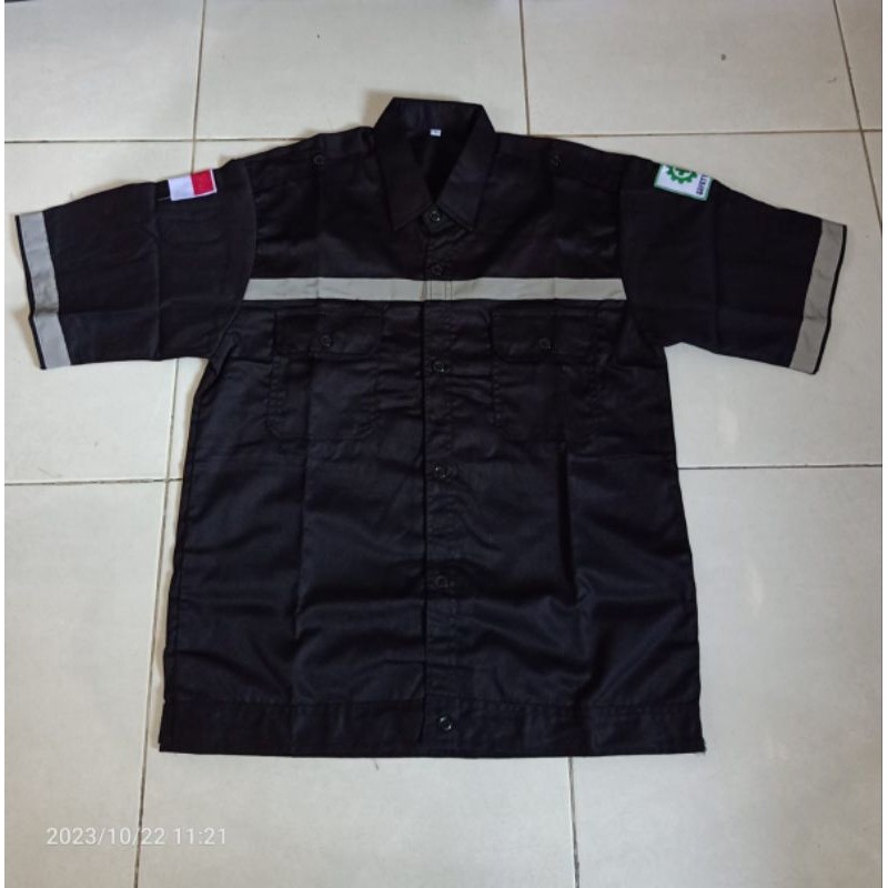 Seragam wearpack lengan PENDEK baju bengkel proyek safety