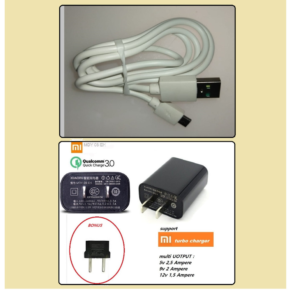 Usb micro kabel & adaptor  charger xiaomi redmi 9C - redmi 9C NFC