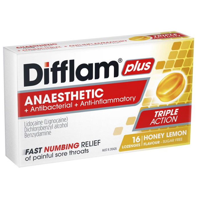 

Difflam Plus Anaesthetic Sugar Free Honey And Lemon 16 Lozenges