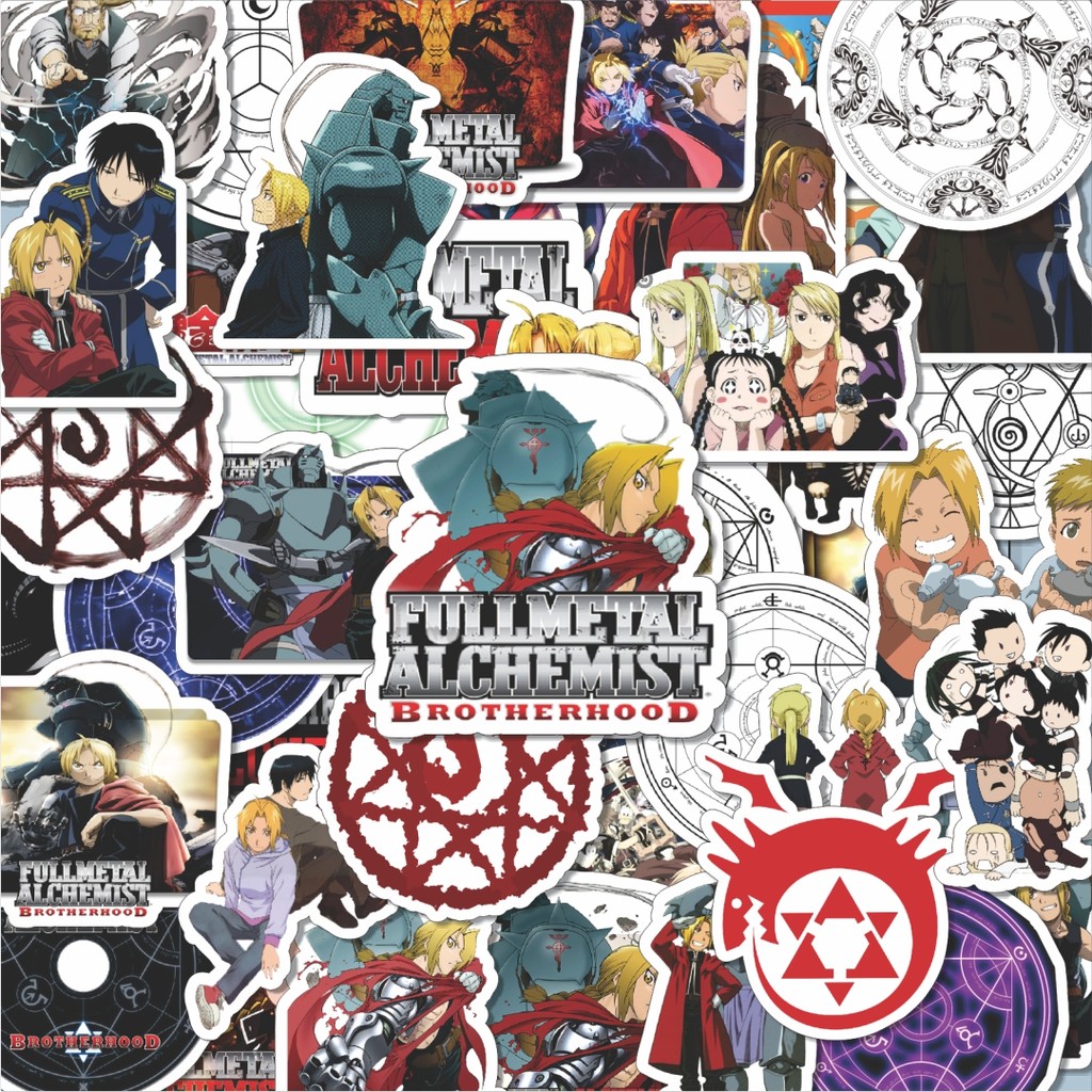 

100PCS Lucu Stiker Anime Series Full Metal Alchemist Character Mix 1 Stiker Aesthetic Stiker Anti Air Stikers Berperekat Waterproof sticker decal buat Motor Helm Buku Journal Koper Casing HP Laptop Botol Minum Hadiah anak