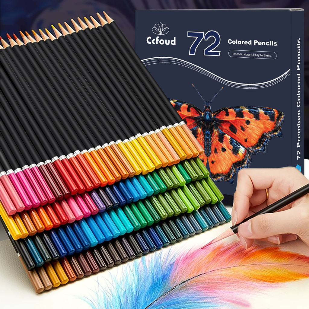 

72/120 Colored Pencils Set, Premium Soft Core with Vibrant Colors for Coloring Drawing Blending Shading Sketching