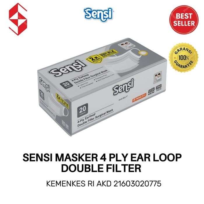 SENSI Masker 4-Ply Earloop Double Filter/20 PCS