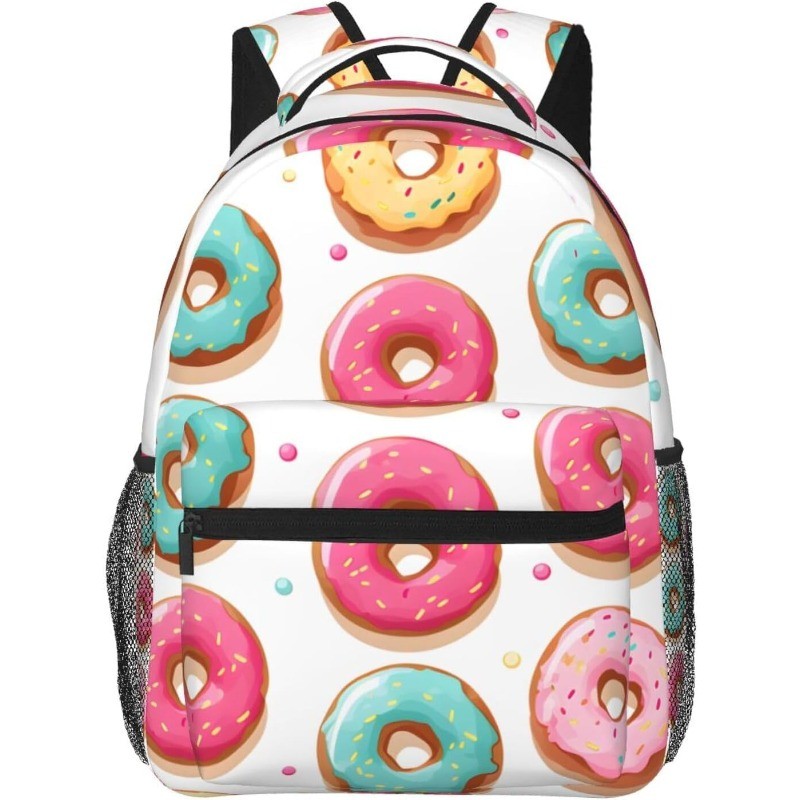 laptop bag back to school Classic Donut Desserts Lightweight Laptop Backpack Lightweight Multipurpos