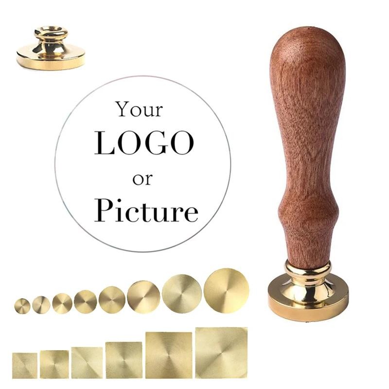 

Customized Sealing Wax Seals Stamp Personalized Wedding LOGO Name Carving Brass Head Round/Oval/Square/Heart Shape Can Be Made