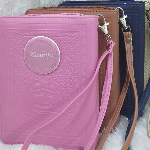 Alquran Kaleb A6 Resleting Full Emboss Quran Pocket Custom Nama